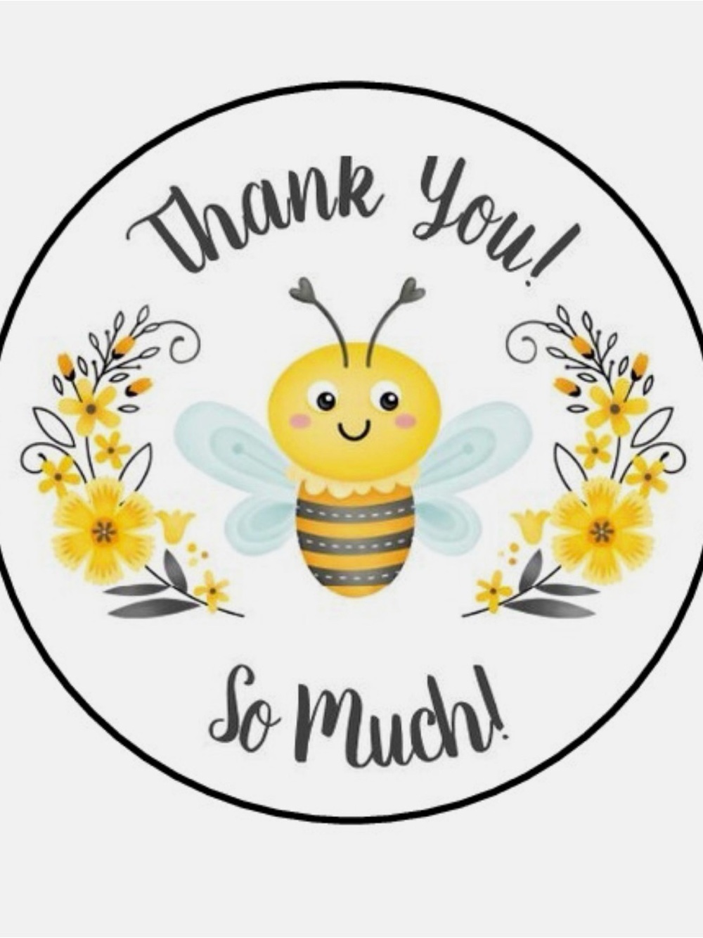 500 BEE thank you stickers NEW - Picture 2 of 4